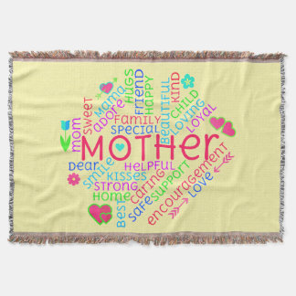 Moeder Word Cloud Deken