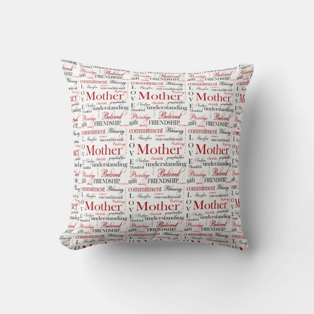 Moeder Word Cloud Pillow Kussen (Voorkant)