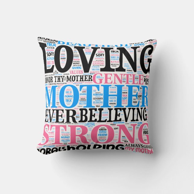 Moeder Word Cloud Pillow Style 2 Kussen (Voorkant)