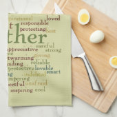 Moeder Word Cloud Theedoek (Quarter Fold)