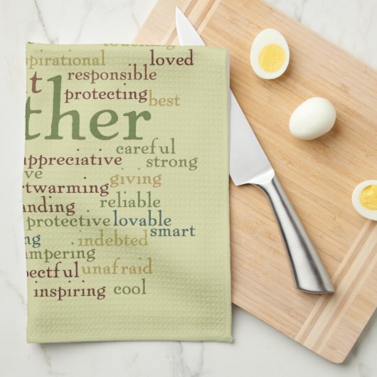 Moeder Word Cloud Theedoek (Quarter Fold)