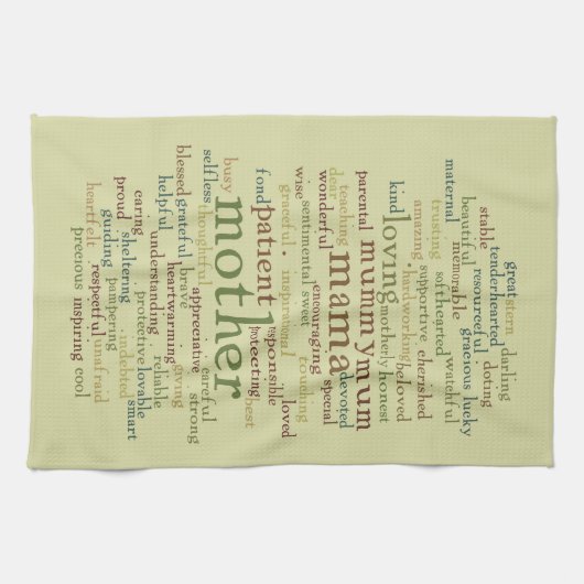 Moeder Word Cloud Theedoek (Horizontaal)