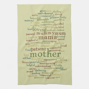 Moeder Word Cloud Theedoek