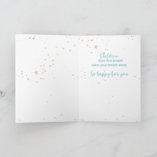 Moeder worden, Gefeliciteerd, Baby in Stars Kaart (Binnen)