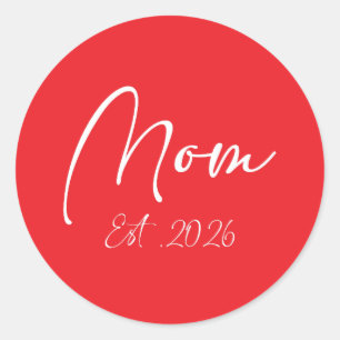 Moeder wordt 2026 Nieuwe moeders aanstaande moeder Ronde Sticker