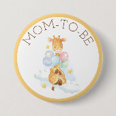 Moeder wordt Baby shower Giraffe Button (Voorkant)