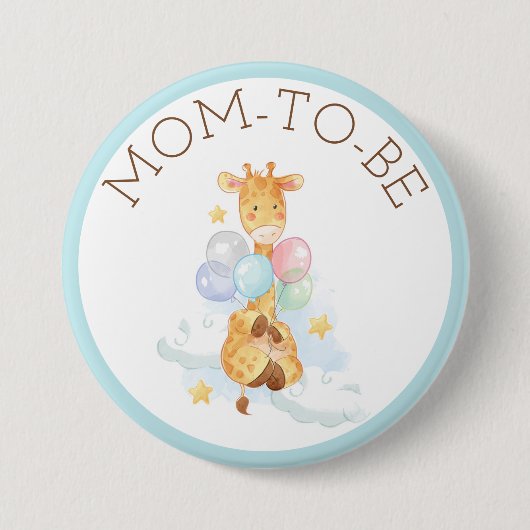 Moeder wordt Baby shower Giraffe Button (Voorkant)