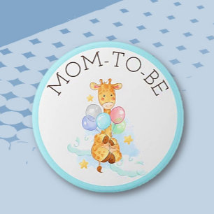 Moeder wordt Baby shower Giraffe Button