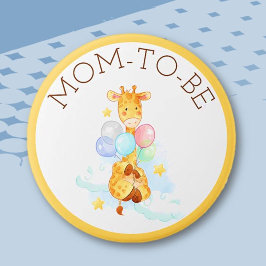 Moeder wordt Baby shower Giraffe Button