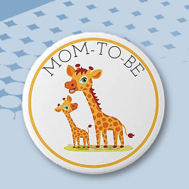 Moeder wordt Baby shower Giraffe Ronde Button 7,6 Cm