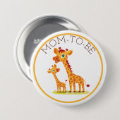 Moeder wordt Baby shower Giraffe Ronde Button 7,6 Cm (Voorkant /achterkant)