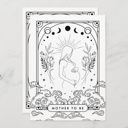 Moeder wordt Baby shower Kaart (Voorkant / Achterkant)