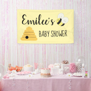 Moeder Wordt Bij Bij Bij Meisje Baby Shower Spandoek