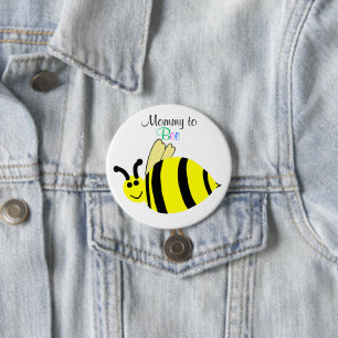 Moeder Wordt Bij Cute Gele Hommel Zwangerschap Ronde Button 7,6 Cm