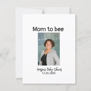 Moeder wordt bij foto naam baby shower datum briefkaart