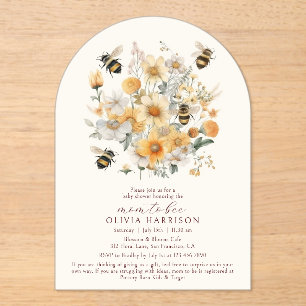Moeder Wordt Bij Wilde Bloem Couples Baby Shower Acryl Uitnodigingen