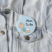 Moeder wordt Blue Baby Boy Baby shower Button (In situ)