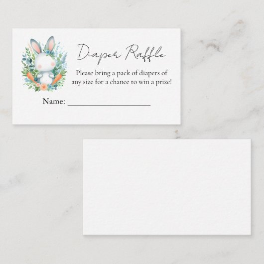 Moeder wordt Ear Hop Blue Pink Bunny Baby shower Informatiekaartje (Voorkant / Achterkant)