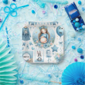 Moeder wordt jongen Baby shower blauw papier Bord (Feest)