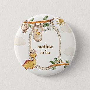 Moeder Wordt Jungle Dino Waslijn Baby Shower Ronde Button 5,7 Cm