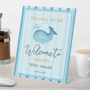 Moeder Wordt Leuk Walvis Baby Shower Welkom Reclamebord Met Voetstuk