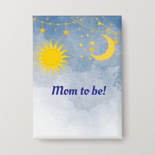 Moeder wordt maan en zon tweeling thema button (Voorkant)