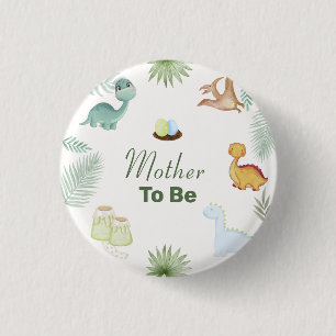 Moeder Wordt Rawr Vulkan Dinosaurus Baby Shower Ronde Button 3,2 Cm