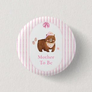 Moeder Wordt Roze Streep Barly Wait Baby Shower Ronde Button 3,2 Cm