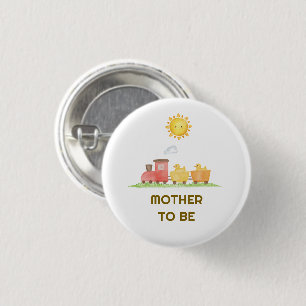 Moeder Wordt Rubberen Eend Choo Trein Baby Shower Ronde Button 3,2 Cm