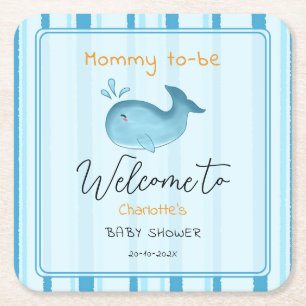Moeder Wordt Schattige Walvis Baby Shower Kartonnen Onderzetters