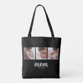 Moeder Wordt Script Zwart 3 Foto Boodschappentas Tote Bag (Achterkant)
