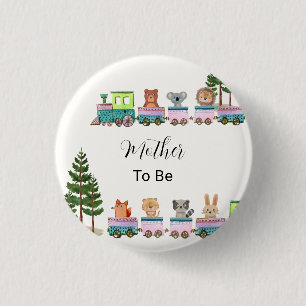 Moeder Wordt Wild Safari Choo Trein Baby Shower Ronde Button 3,2 Cm
