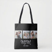 Moeder Wordt, Zwarte Script, Foto Boodschappentas Tote Bag (Voorkant)