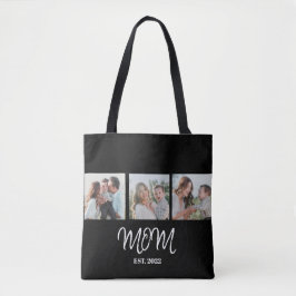 Moeder Wordt, Zwarte Script, Foto Boodschappentas Tote Bag
