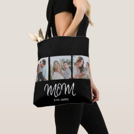 Moeder Wordt, Zwarte Script, Foto Boodschappentas Tote Bag