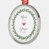 Moeder | Yiayia Jaar Gesticht Metalen Ornament (Links)