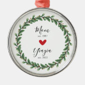 Moeder | Yiayia Jaar Gesticht Metalen Ornament (Voorkant)