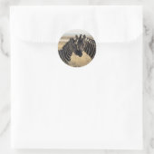 Moeder zebra en jonge zebra ronde sticker (Tas)