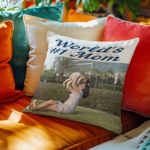 Moeder zee blauw foto kussen