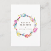 Moeder Zegen informatie kleurrijke kralenveer Informatiekaartje (Achterkant)