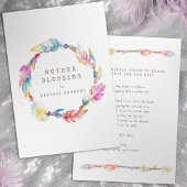 Moeder Zegen informatie kleurrijke kralenveer Informatiekaartje