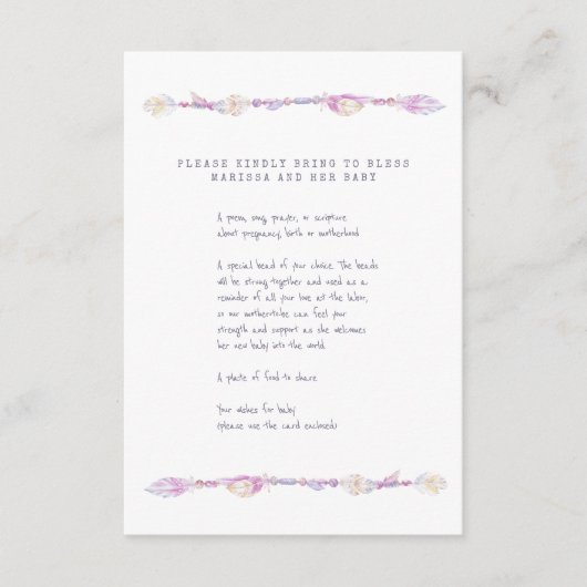 Moeder Zegen Informatiekaartje (Voorkant)