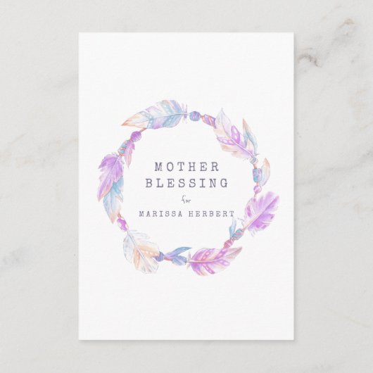 Moeder Zegen Informatiekaartje (Achterkant)