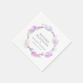 Moeder-zegenkralen en veren boho servet (Hoek)