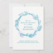 Moeder zegent kraleninstructies aqua blauwgroen ku kaart (Voorkant)