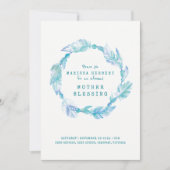 Moeder zegent veer en kralen blauwgroen aqua-kunst kaart (Voorkant)