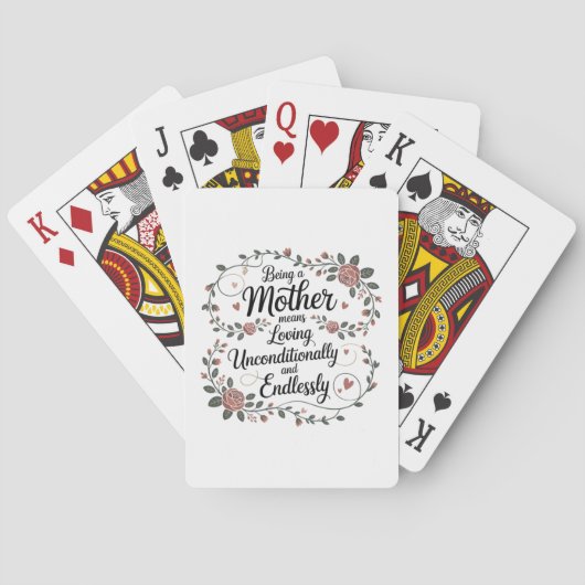 Moeder zijn betekent onvoorwaardelijk liefhebben pokerkaarten (Achterkant)