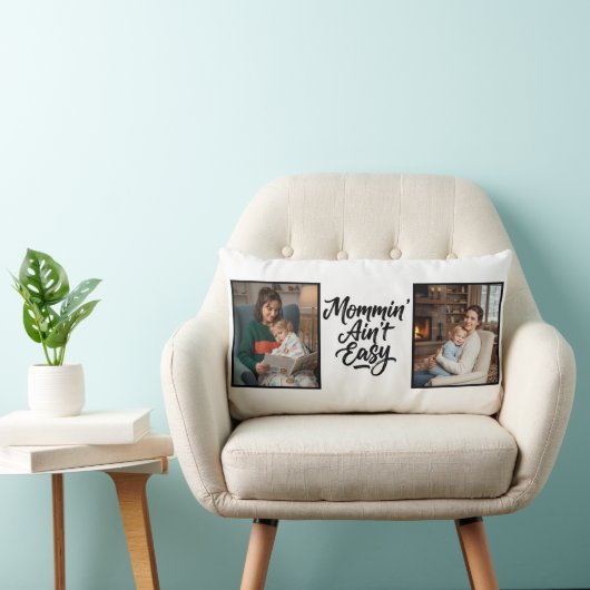 Moeder zijn is niet makkelijk Brush Script Two 2 F Kussen (Stoel)