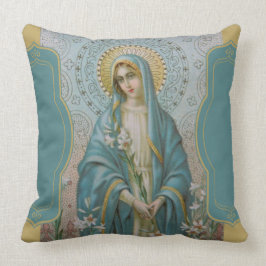 Moeder zonder been Mary met gelilies Kussen