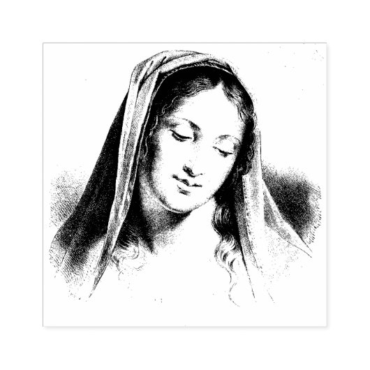 Moeder zonder blote maagd Maria Katholieke Religie Rubberstempel (Afrduk)